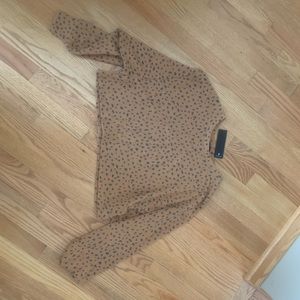 NWT Lulus Last Spot Rust Brown Print Pullover Sweatshirt